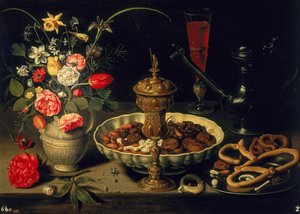 花とドライフルーツの静物、1611